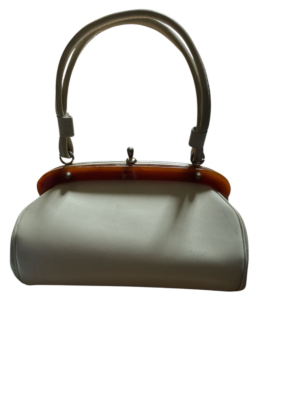 Vintage Classic Cream Top-Handle Women's Handbag